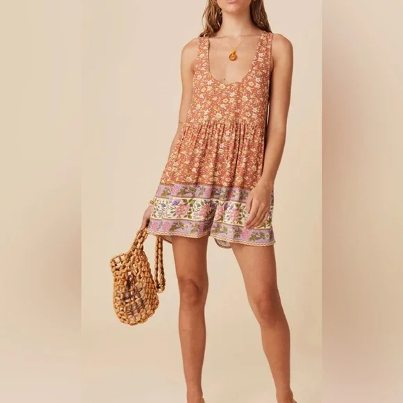 SPELL SIENNA ROMPER CLAY EUC - size XS - Picture 2 of 7